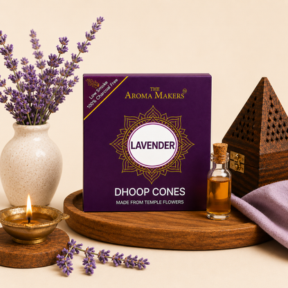 Lavender Dhoop Cones – Charcoal-Free Incense Cones