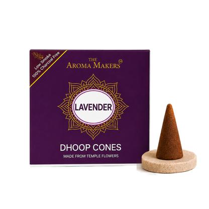 Lavender Dhoop Cones – Charcoal-Free Incense Cones